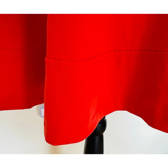 TJX Women Red Orange Nylon Spandex Sleeveless Fitted Skater Gold Zipper Dress M - Picture 4 of 7